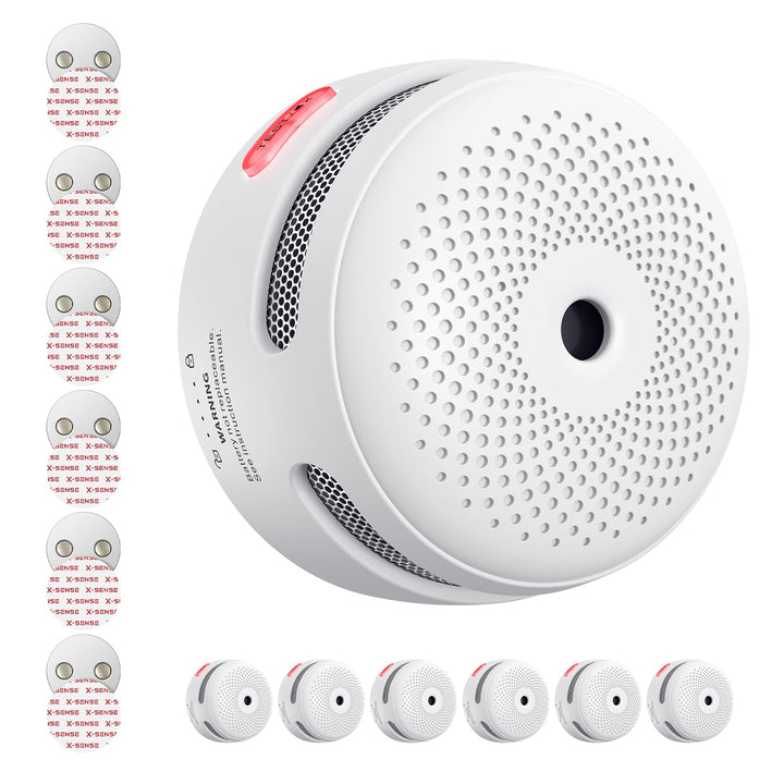 X-Sense Mini Rauchmelder mit 10 Jahre Batterie und Magnethalterung, photoelektrischer Feuermelder mi