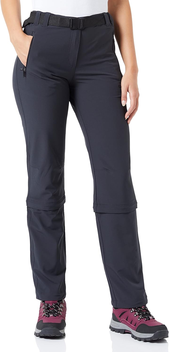 CMP Damen Stretch Zip Off Trousers Hose, Anthrazit