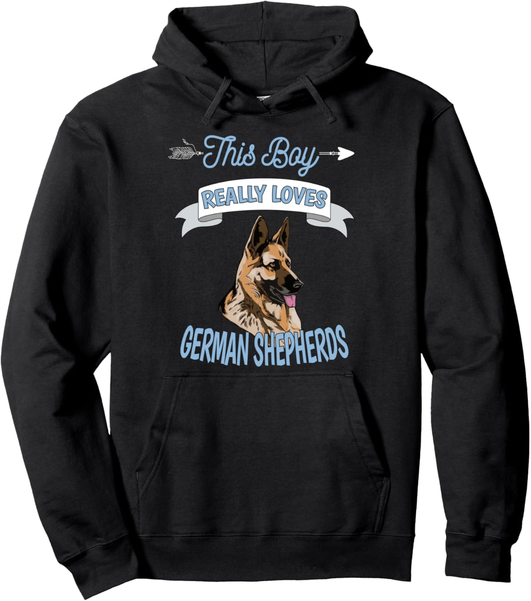 Dieser Junge liebt wirklich Geschenk Deutscher Schäferhund Pullover Hoodie