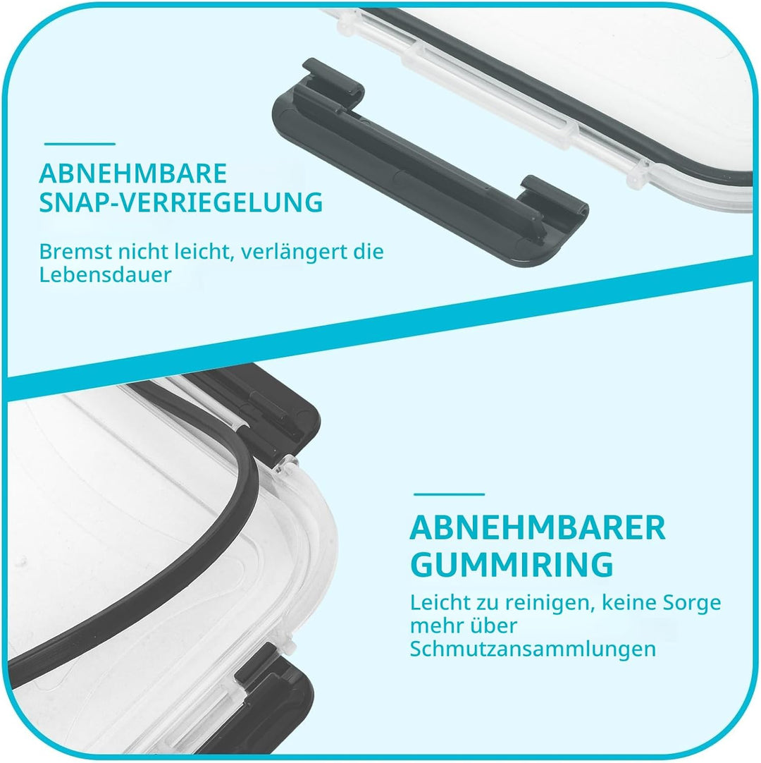 Skroam Glas-Frischhaltedosen 20 Stück 640ml [10 Behälter + 10 Deckel] - Meal Prep Boxen für Lebensmi