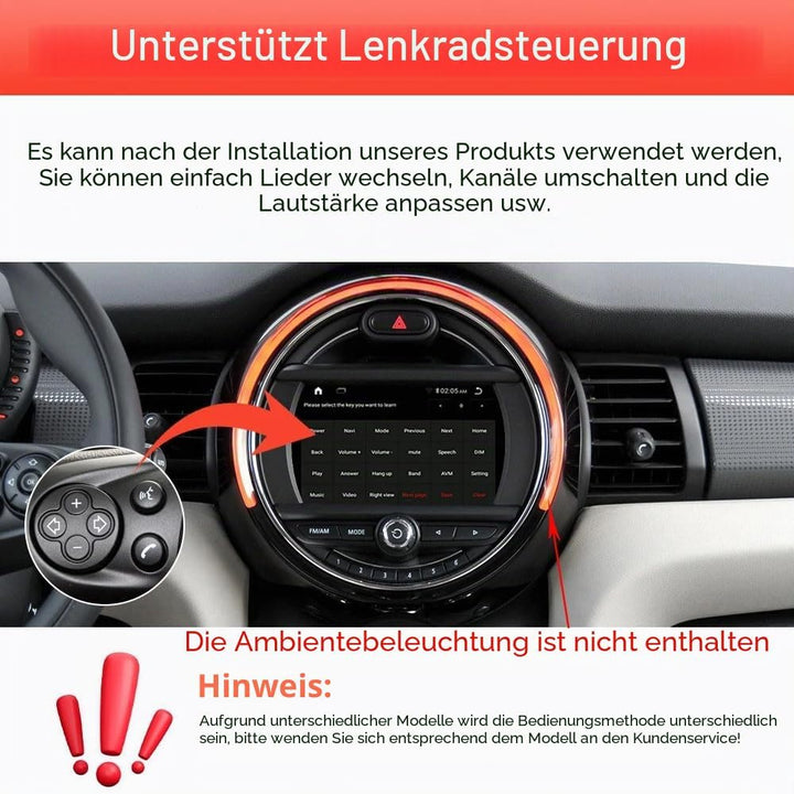 9 Zoll HD Auto Radio Autospieler GPS Navigation Carplay/Android Autoradio, Ersatz für BMW Mini Coope