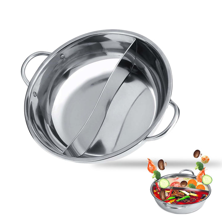 Baxnore Hot Pot aus Edelstahl, Hot Pot mit zwei Geschmacksrichtungen, verdickender Hot Pot mit doppe