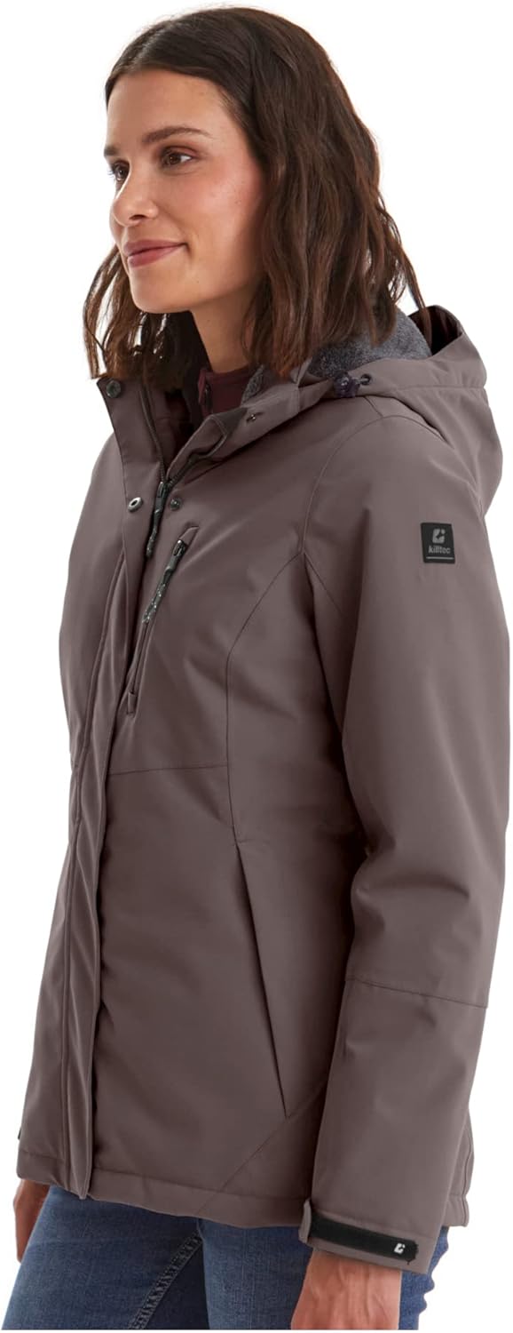 Killtec Damen Kow 170 Wmn Jckt Funktionsjacke/Outdoorjacke mit abzippbarer Kapuze 42 dunkel malve, 4