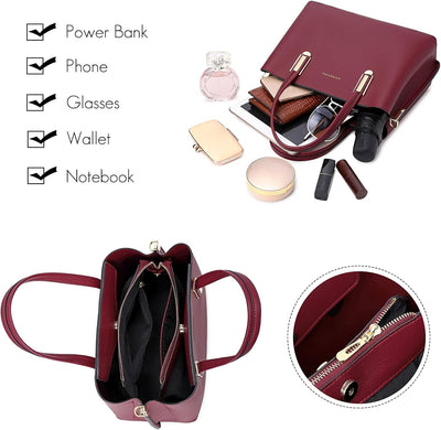 FANDARE Umhängetaschen Elegante Schultertasche Damen Handtasche Frauen PU Leder Wasserdicht Grosse K