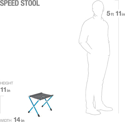 Helinox Speed Stool | Ultraleichter, Faltbarer, verstaubarer, tragbarer Hocker für Camping, Rucksack