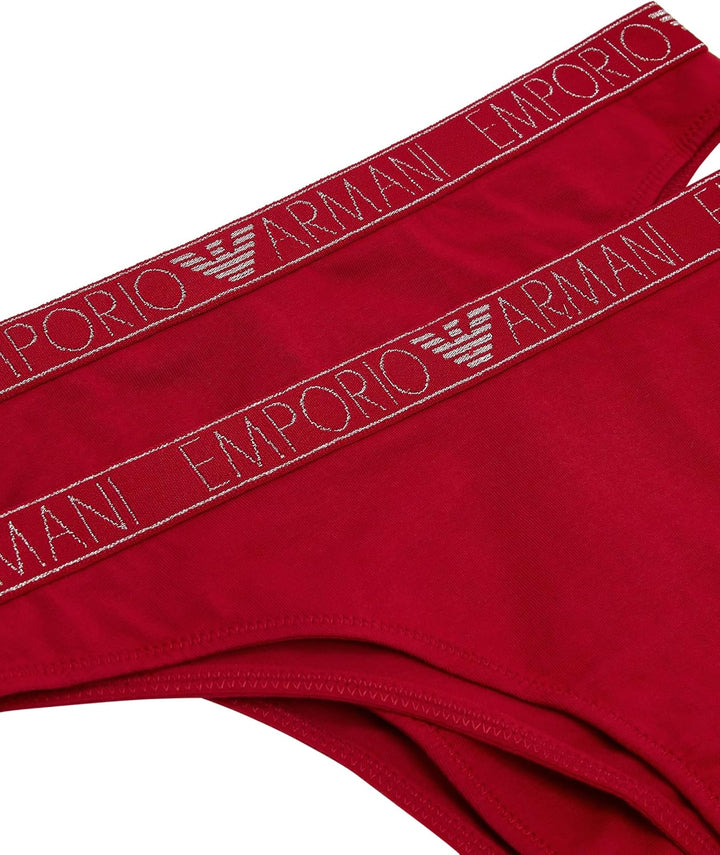 Emporio Armani Damen 2-Pack Brief Unterwäsche (2er Pack) XS Ruby, XS Ruby