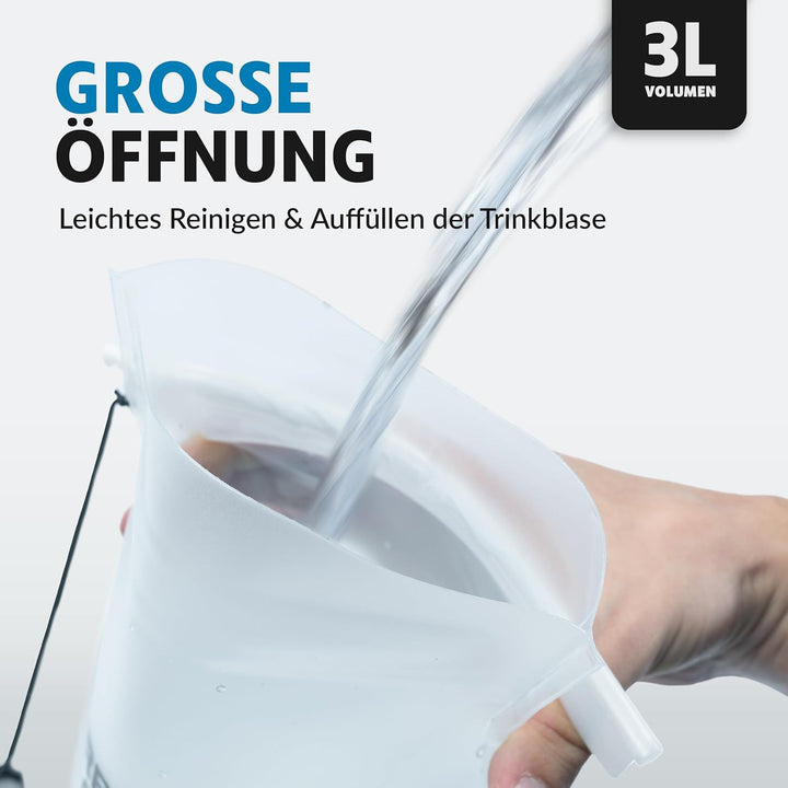 Terra Peak® Premium Trinkblase 2L oder 3L INKL. 2 x Schlauch & 1 x Reinigungsbürste für Rucksack, Wa