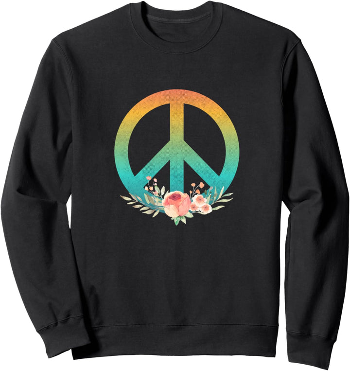 Make Peace Not War - Peace Logo mit Rose Sweatshirt