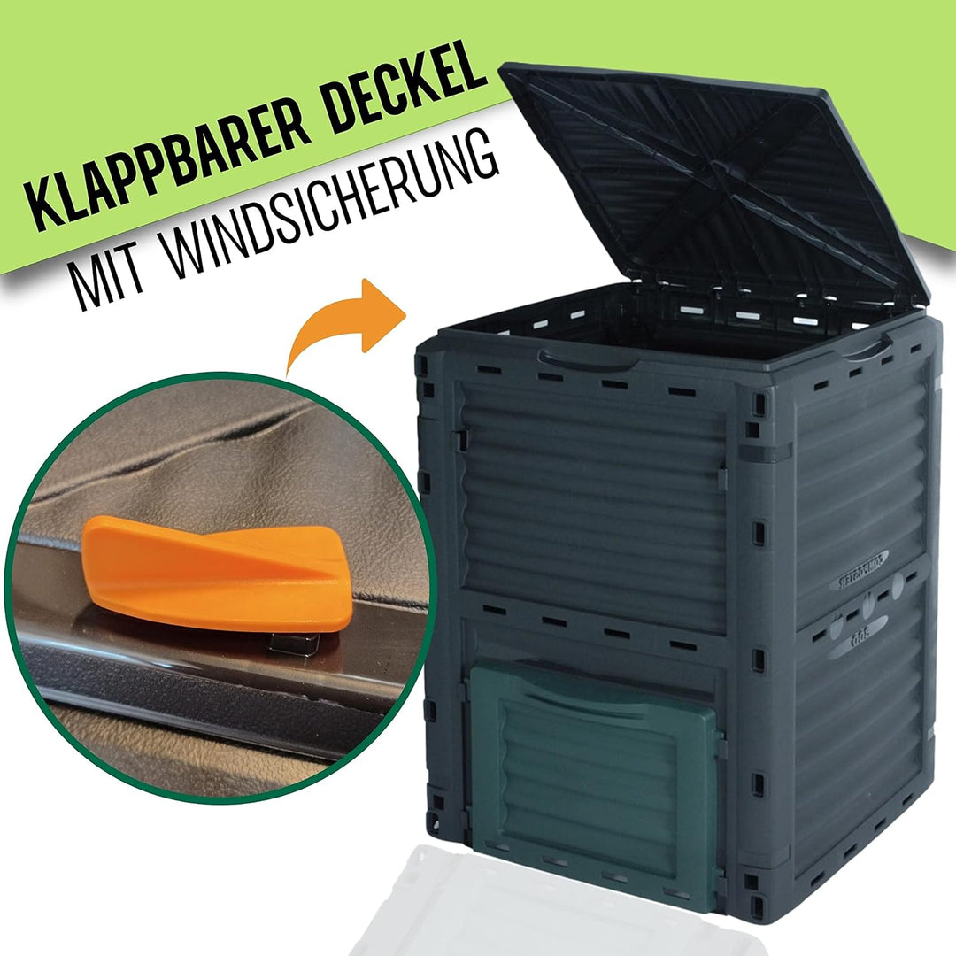 Schauer Gartenkomposter 300 Liter Kunststoff Schnellkomposter Thermokomposter Kompost Abfall Box Kom