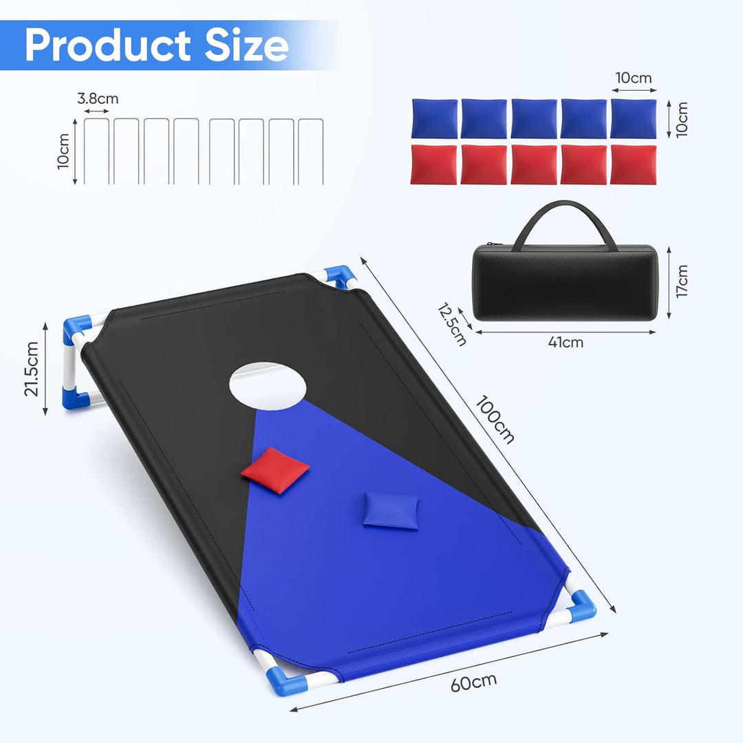 WildFun Cornhole Spiel Outdoor für Erwachsene und Kinder, Tragbar Cornhole Toss Set mit 8 Cornhole S