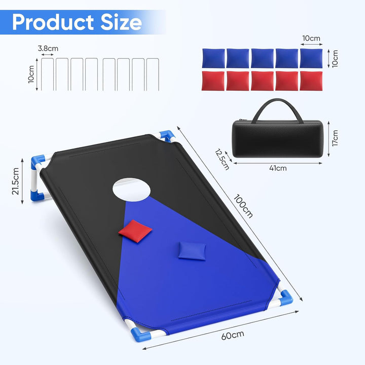 WildFun Cornhole Spiel Outdoor für Erwachsene und Kinder, Tragbar Cornhole Toss Set mit 8 Cornhole S