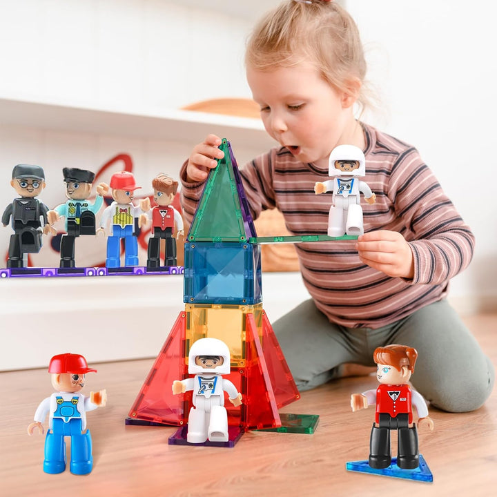 Magnetische Bausteine Spielzeug für Kinder, 15 Stück Magnetische Figuren kompatibel mit magnetbauste