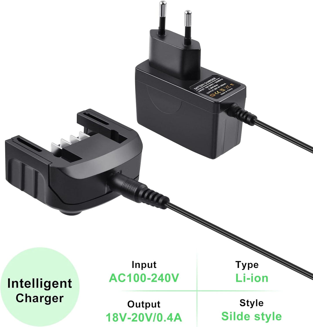 Ladegerät 18V/20V Lithium, Kompatibel mit Black&Decker Lithium-Akku 18V/20V BL2018 LBXR20 LBXR20-OPE