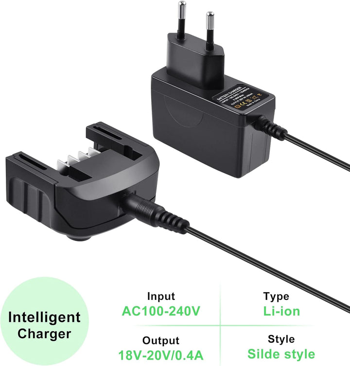 Ladegerät 18V/20V Lithium, Kompatibel mit Black&Decker Lithium-Akku 18V/20V BL2018 LBXR20 LBXR20-OPE