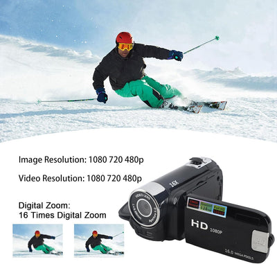 Topiky HD Digital Video Camera Camcorder,Tragbarer Vlogging Kamera Recorder 1080P 16MP 2,7 Zoll 270