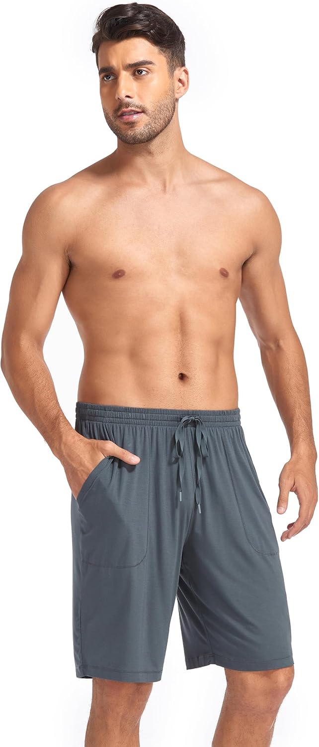 COLORFULLEAF 2er/3er Pack Schlafanzughose Herren Kurz Bambus Pyjamahose Schlafhose Weich Sommer Frei
