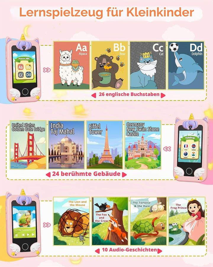 Kinder Handy Smartphone Spielzeug, Einhorn-Geschenke und Spielzeuge für Mädchen und Jungen im Alter