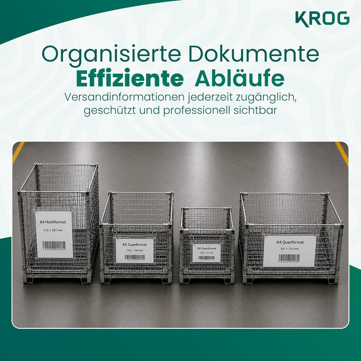 KROG Drahtbügeltasche klar 50 Stück, A4 hoch, ohne Klappe | 160 µm PVC-Vorderfolie, ohne Regenschutz