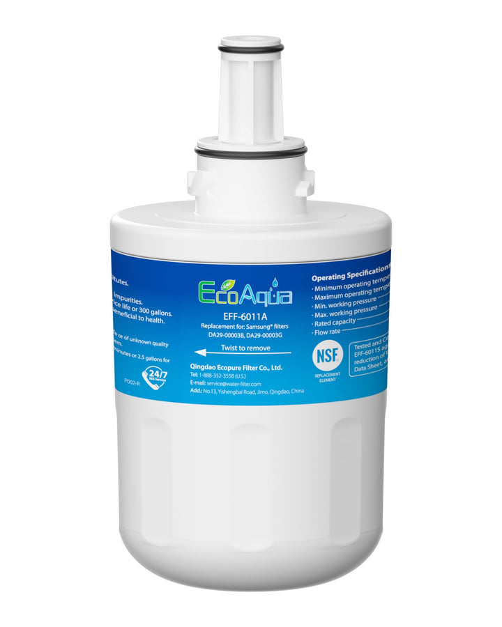 EcoAqua EFF-6011A Kühlschrankwasserfilter Kompatibel mit Samsung DA29-00003G, HAFCU1/XAA, HAFIN2/EXP