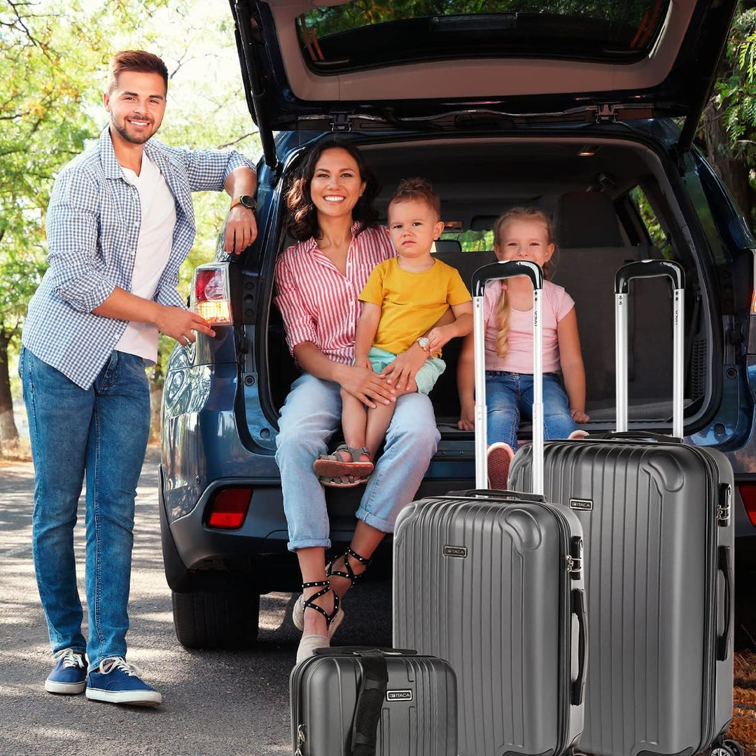 ITACA - Koffer Set Mit Rollen In Gross Für Reisen - Reisekoffer Set Aus Robuster Hartschalenkoffer-S