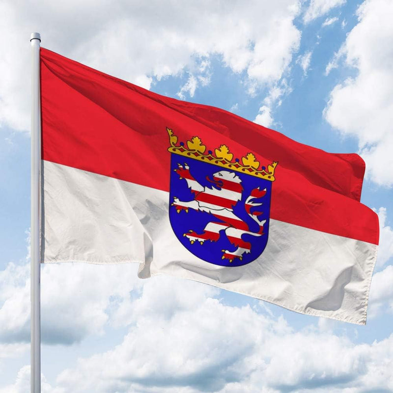 Deitert Bundesland-Flagge Hessen – 250x150 cm Hessen Fahne mit Wappen, Hissfahne aus reissfestem Pol