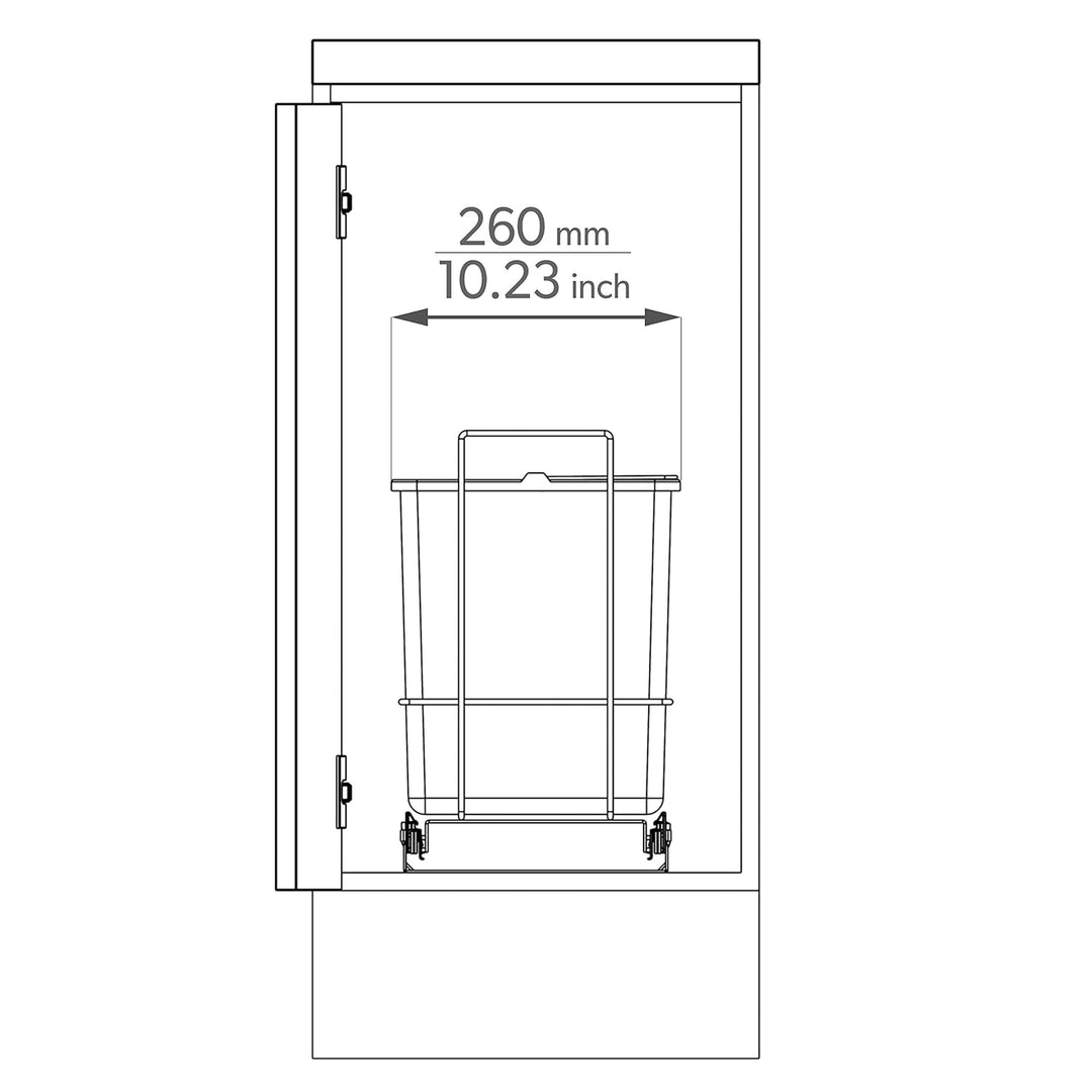 LM 62/2 Einbau Mülleimer ausziehbar mit 2x10L Abfalleimer Korbauszug Anthrazit 25,8x41,4x39,5 cm - a