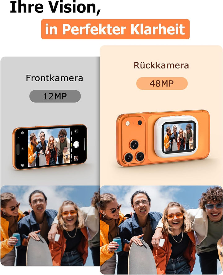 Handy Selfie Monitor für i-Phone/Android, Kabellos Magnetischer Vlog Selfie Monitor Bildschirm, Wire