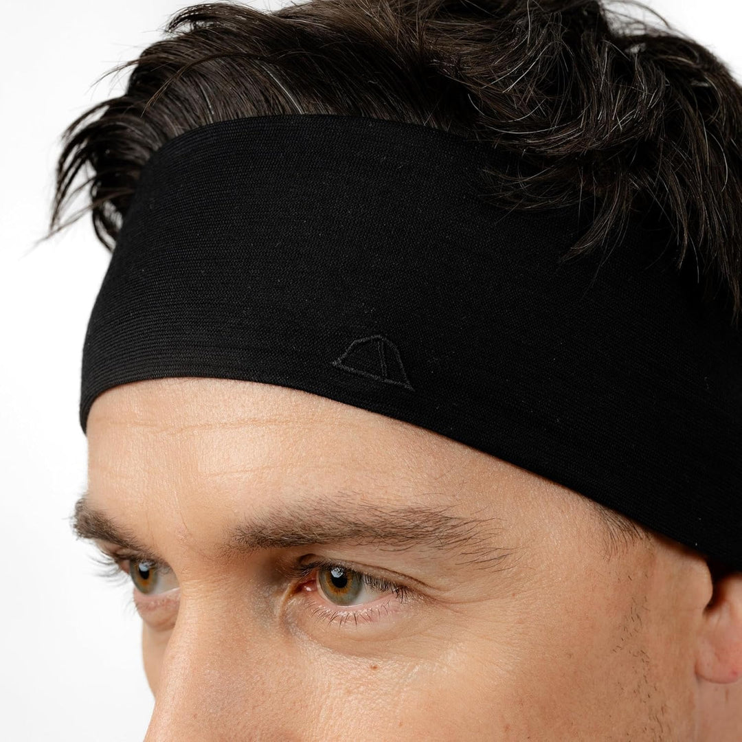 Premium Merino Stirnband Unisex Schwarz/One Size | Made in Europe Schwarz 1 stück (1er Pack), Schwar