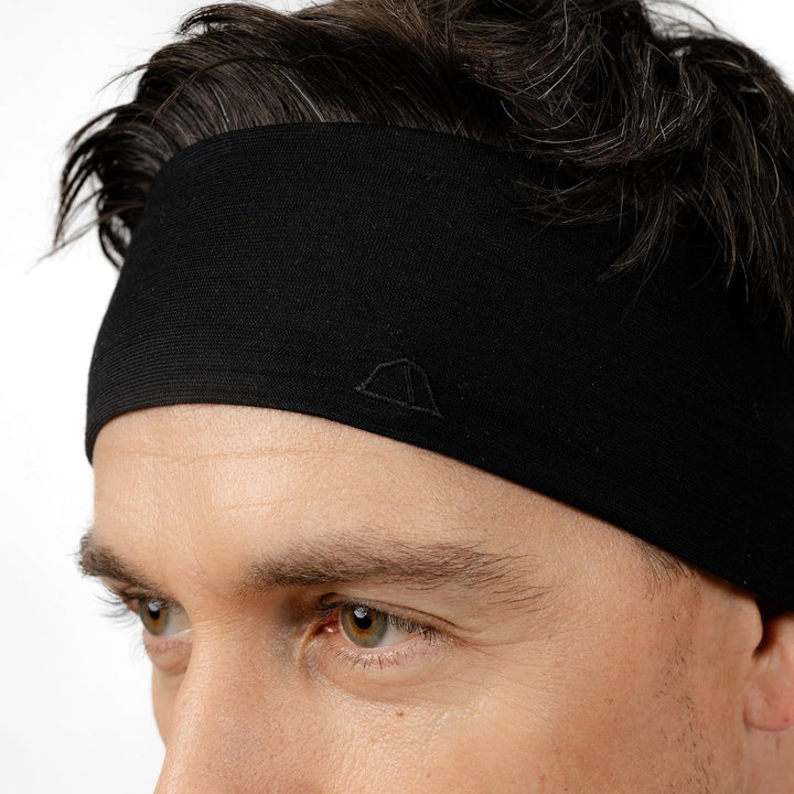 Premium Merino Stirnband Unisex Schwarz/One Size | Made in Europe Schwarz 1 stück (1er Pack), Schwar