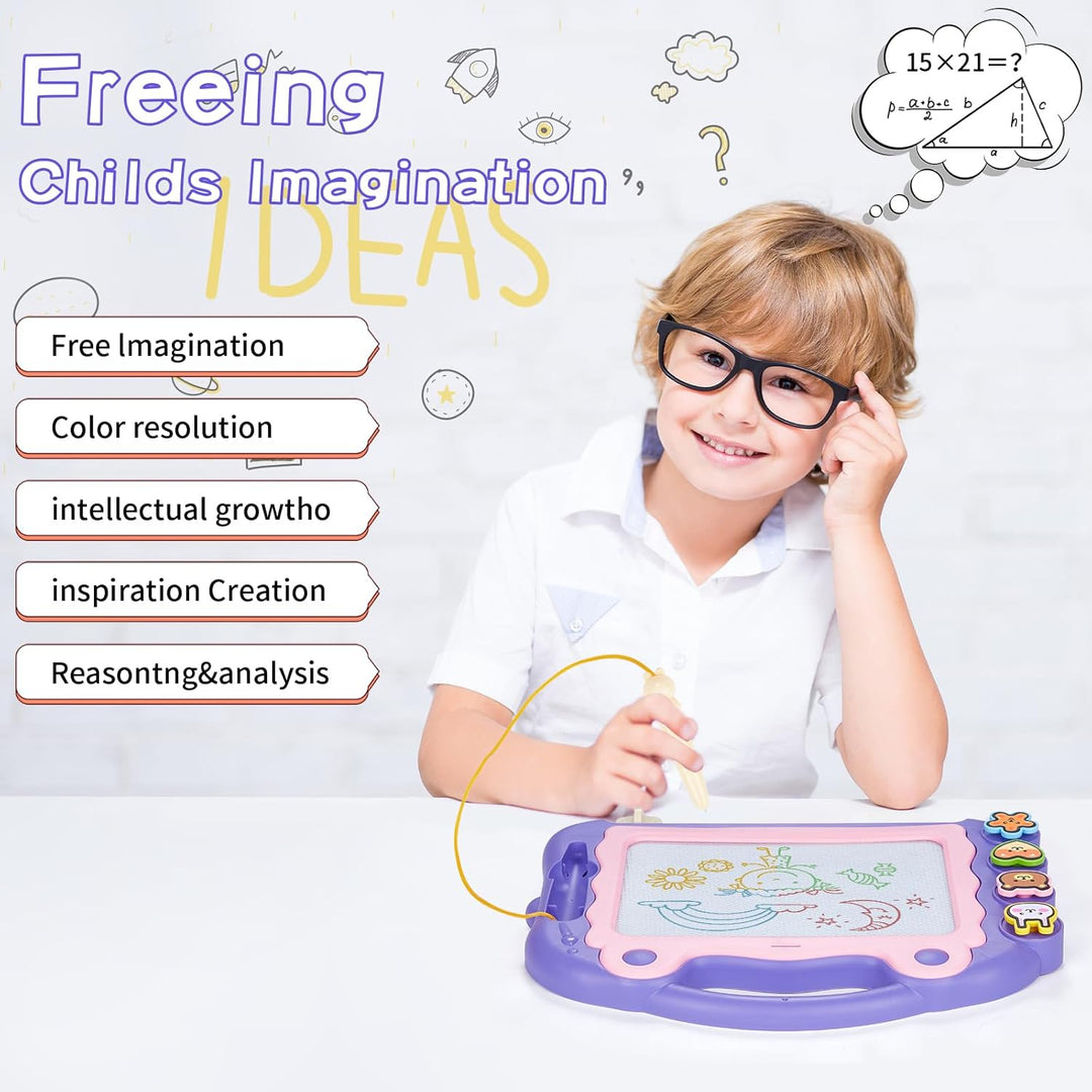 Magnetische Maltafel Zaubertafel,Magnetische Zaubertafeln Kinder mit 4 Form Stempel,Spielzeug zum Sc