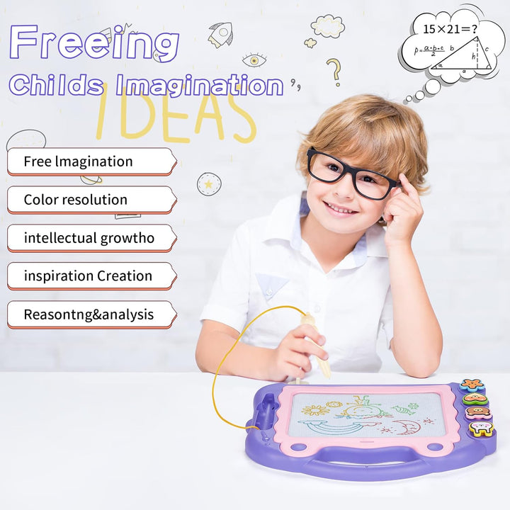 Magnetische Maltafel Zaubertafel,Magnetische Zaubertafeln Kinder mit 4 Form Stempel,Spielzeug zum Sc
