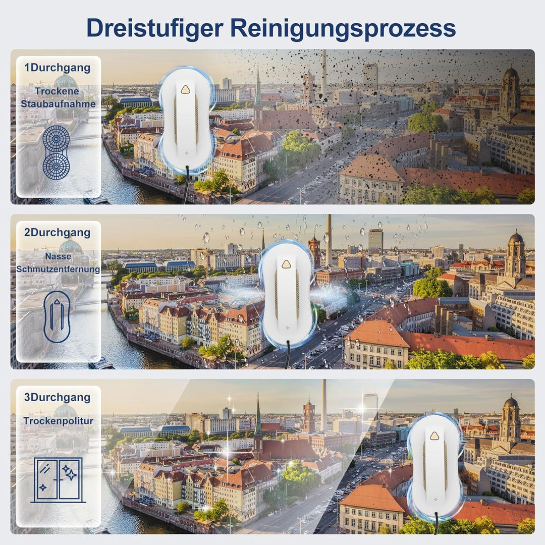 Fensterputzroboter mit Doppelsprühfunktion – Elektrischer Fensterputzer, Automatischer Fensterreinig