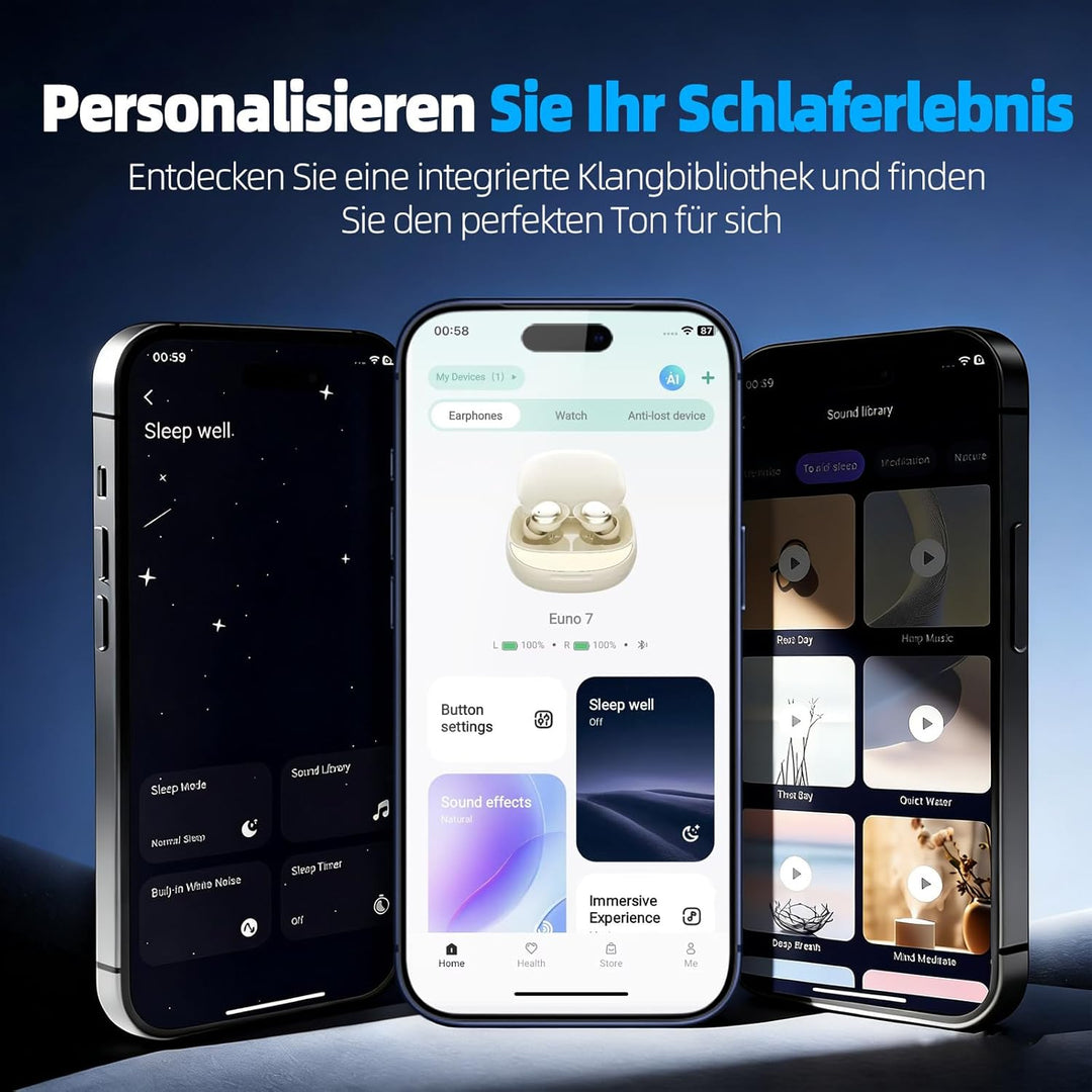 Bluetooth Kopfhörer Kabellos, Schlaf kopfhörer Seitenschläfer 2026, Schlafkopfhörer Bluetooth 5.4 mi