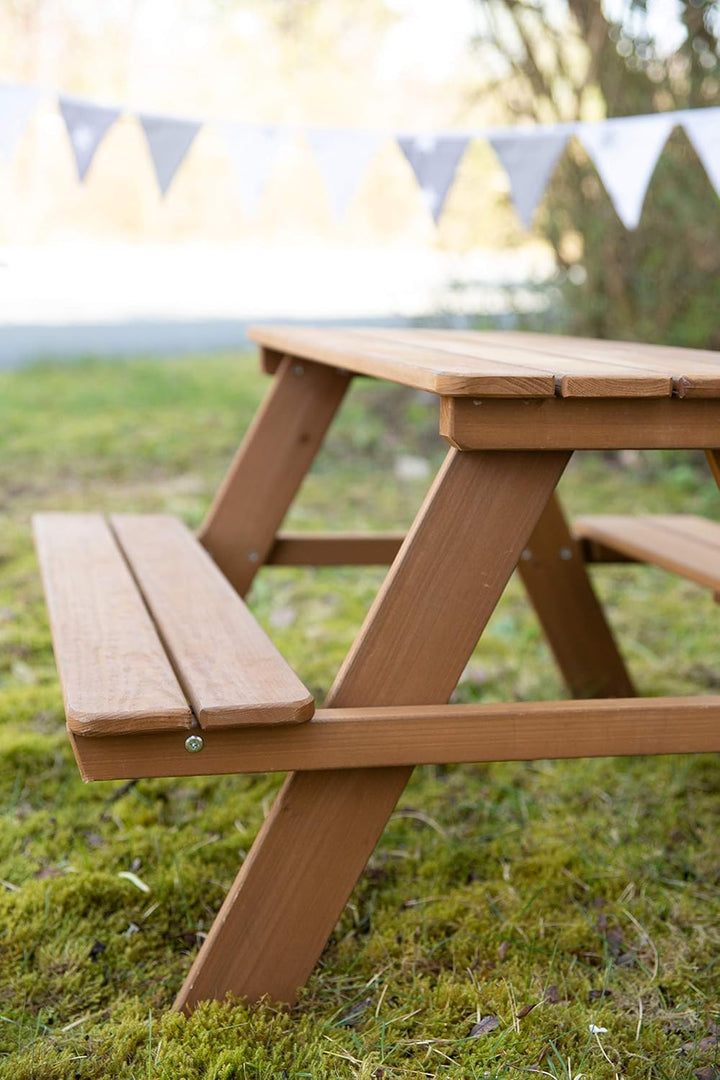 roba Kinder Outdoor+ Sitzgruppe - Picknick for 4 - Garten Sitzgarnitur aus wetterfestem Massivholz -