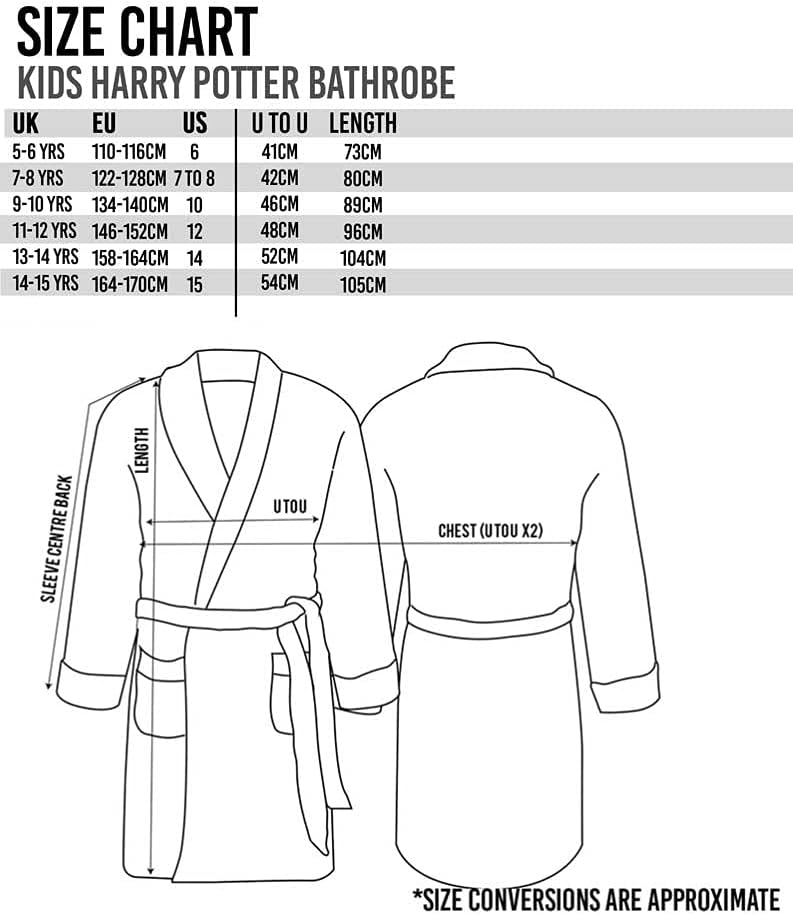 Harry Potter-Bademantel für Mädchen | Kinder Zwei Optionen Rot Hogwarts ODER Blau Hedwig Pyjama-Robe