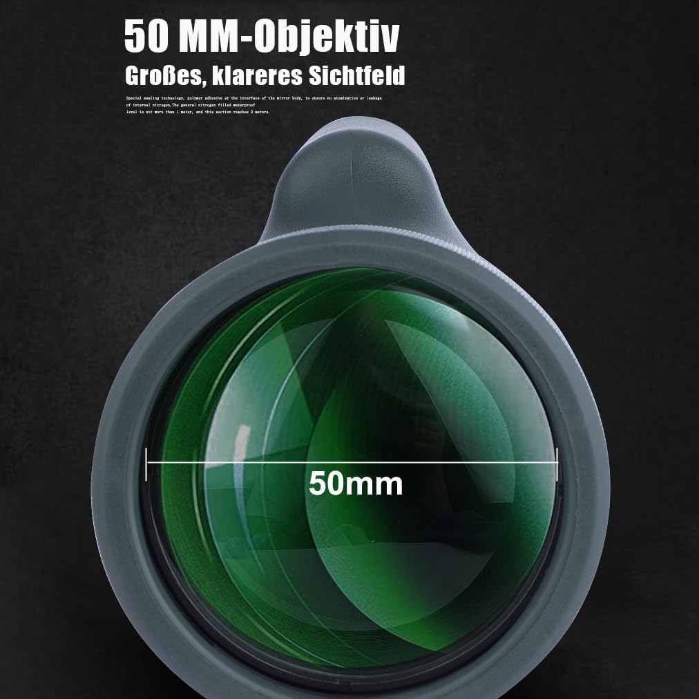 Monokular 10-30x50 Zoom Monokulares Teleskop with Clear Low Light Vision BAK4 Prisma, FMC Linse, ink