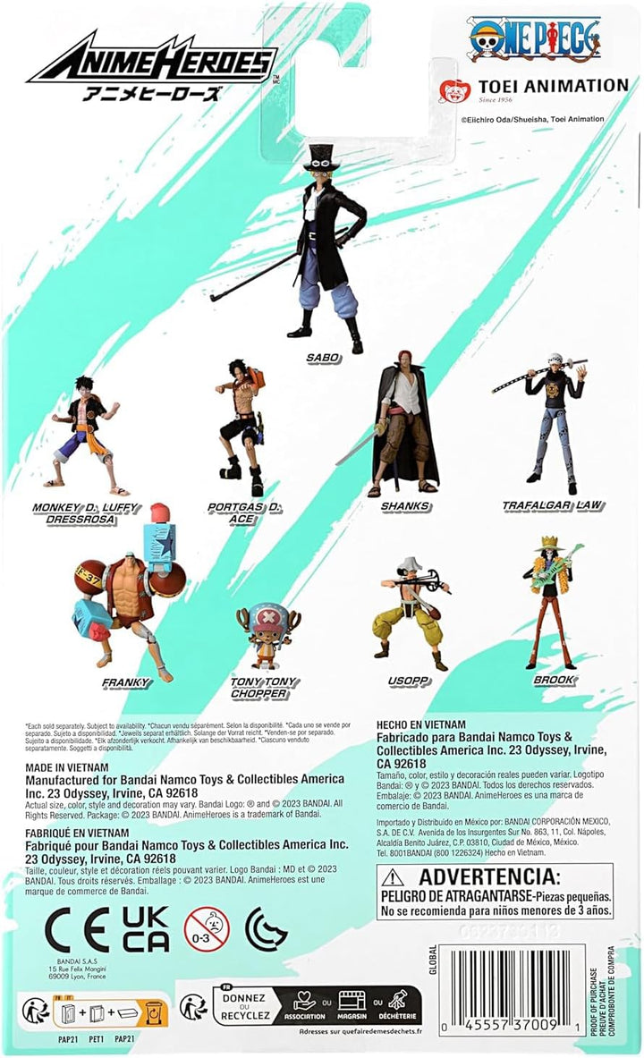 BANDAI - Anime Heroes - One Piece - Anime Heroes Figur 17 cm - Sabo - Offizielle One Piece Lizenz -
