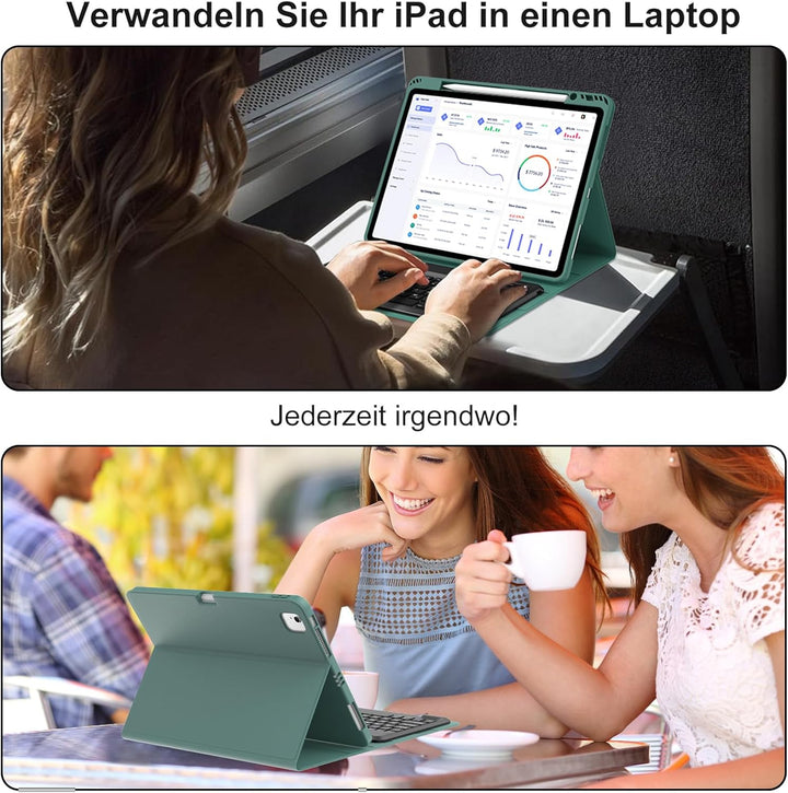 Hülle mit Tastatur für iPad Pro 12.9 Zoll 6ª 2022 /5ª 2021/4ª 2020/3ª Gen 2018, QWERTZ Deutsches Mag