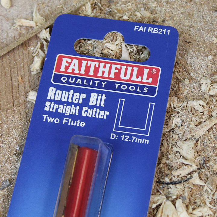 Faithfull - Fräser Hartmetall Zwei Flöten 12.7mm x 50mm 1/2in Schaft - FAIRB211, 12.7mm x 50mm