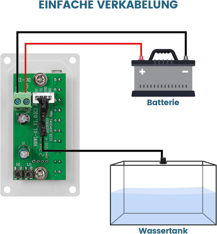 briidea HRWL-01W Frischwassertankanzeige, Füllstandsanzeige für Wassertank mit LED-Anzeige, Angetrie