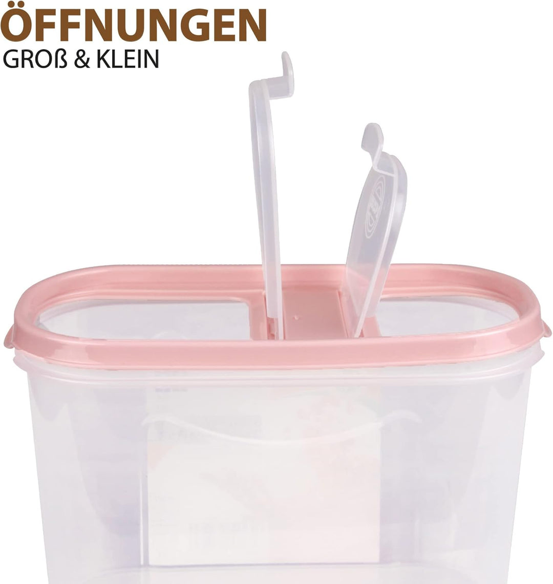 Bestgoodies Vorratsdosen mit Deckel (6er Pack - Altrose) 2,8 Liter, Luftdicht Schüttdose BPA frei le