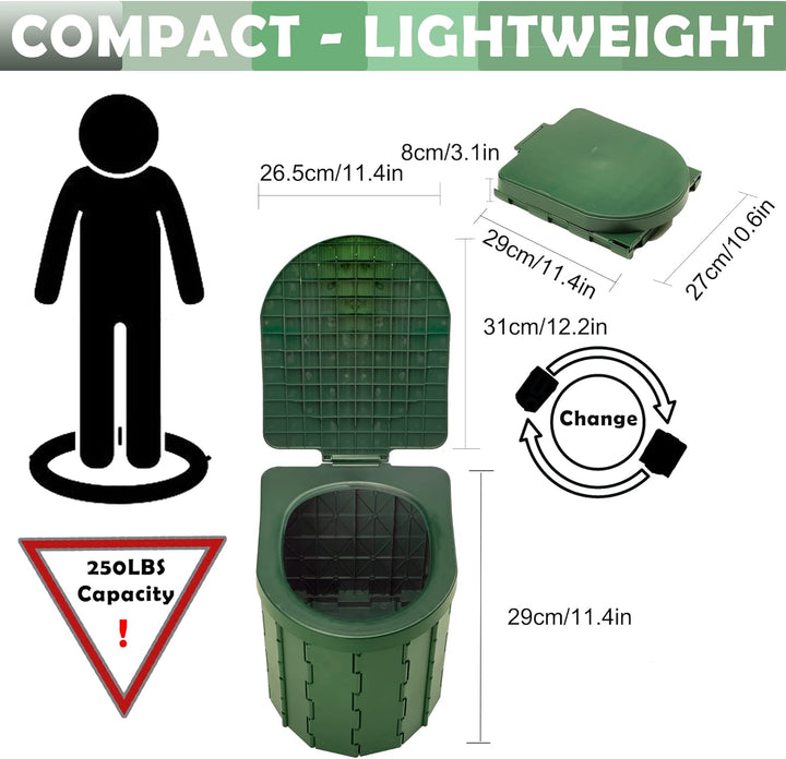 KINSPORY Campingtoilette, Mobile Toilette, Trenntoilette, Tragbare Toilette für Draussen oder Drinne