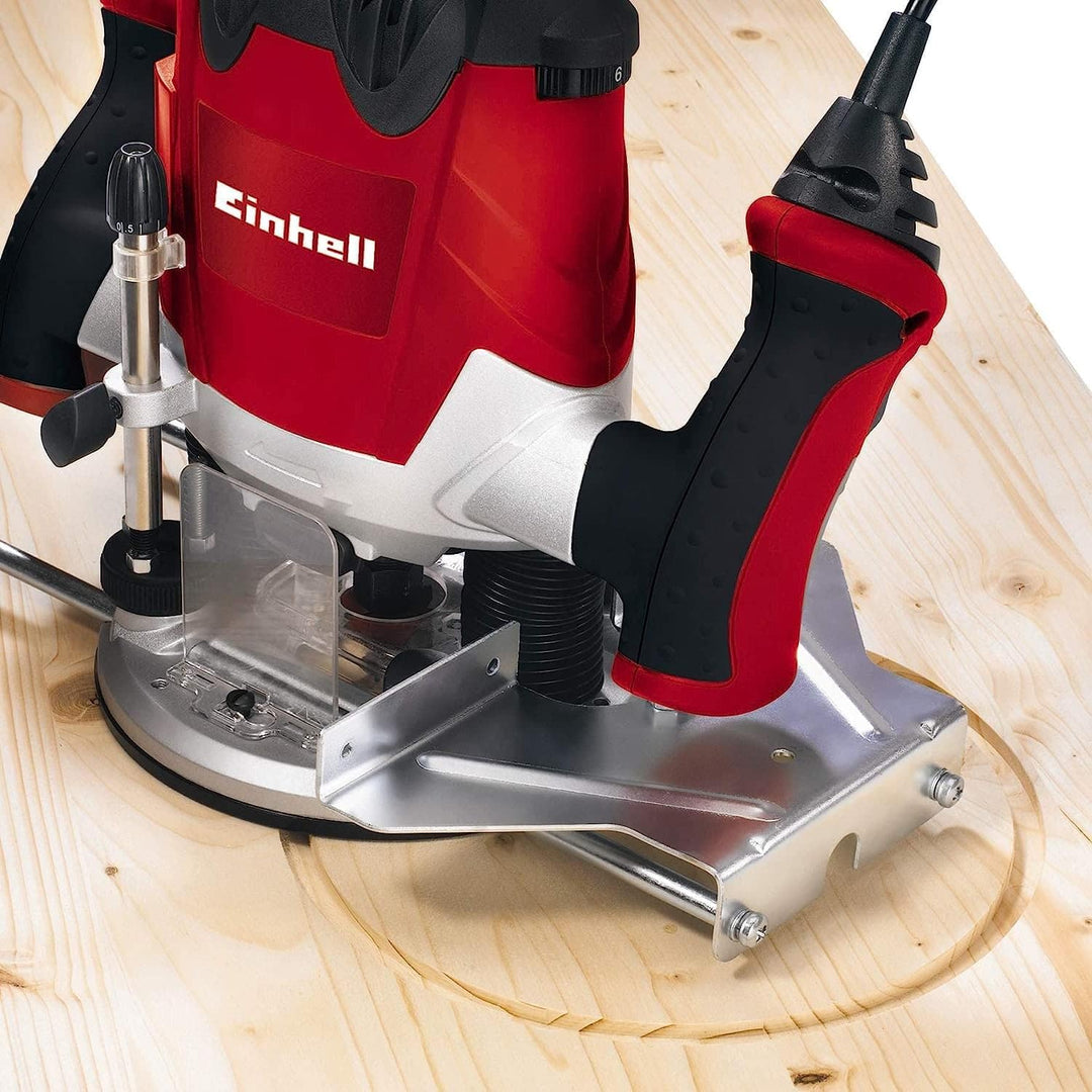 Einhell Oberfräse TE-RO 1255 E (1200 W, Spannzange Ø 6 und 8 mm, 55 mm Hubhöhe, elektronische Drehza