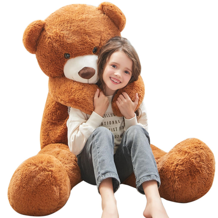 MorisMos 120cm Riesen Teddy, Teddybär Gross XXL Kuscheltier Stofftier, Braun Stuffed Toy Bear,Kusche