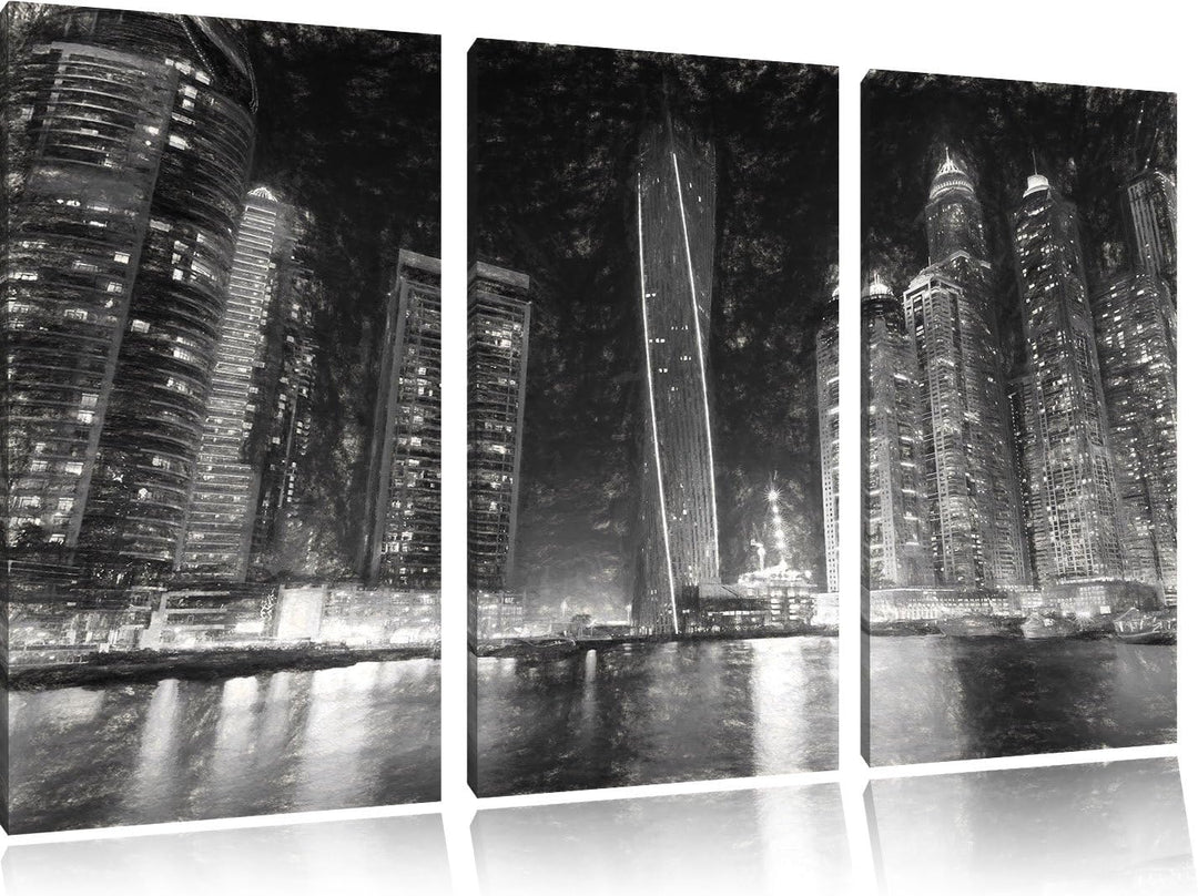 Pixxprint Dubai Burj al Arab als Leinwandbild/Grösse: 3 Teilig (120x80) cm/Wandbild/Kunstdruck/ferti