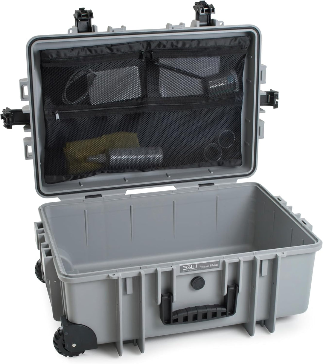 B&W - praktische Netz-Deckeltasche für unseren Robusten Outdoor Transportkoffer - Typ 6700 Netzdecke