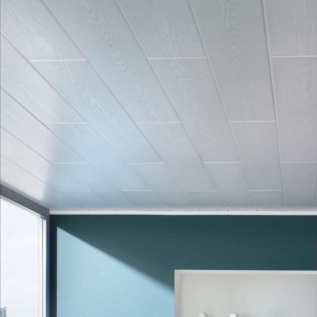 Decosa Deckenpaneele AP 306 in Hellgrau - 5 Packstücke à 12 Paneelen 100 x 16,5 cm (= 10 qm) - Decke