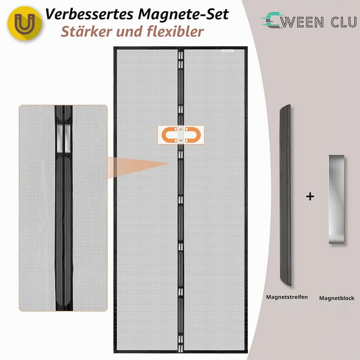 Fliegengitter Tür 100x250 cm, Magnet Fliegengitter Balkontür Ohne Bohren, Geeignet für Balkontüren,