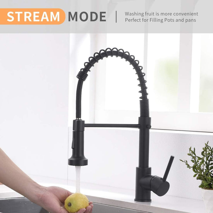 TIMACO Schwarz Niederdruck Küchenarmatur 360° Drehbar Mischbatterie Küche Kommerzielle Einhand-Spüle