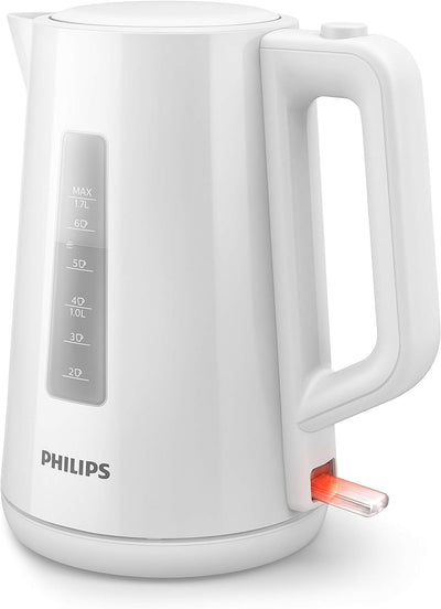 Philips HD9318/00 Wasserkocher Serie 3000, 1,7l, Federdeckel, LED-Anzeige, weiss & HD2581/00 Toaster